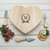 Monogrammed Romantic Wreath Heart Cheese Board - JOLIGIFT.UK