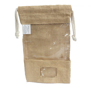 Lrg - Jute Window Bag 25x16cm & pocket - JOLIGIFT.UK