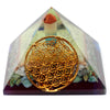 Lrg Organite Pyramid 80mm - Flower of life symbol - JOLIGIFT.UK