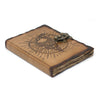 Leather Pentagon & Skull with Burns Detail Notebook (7x5") - JOLIGIFT.UK