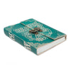 Leather Green Peace with Lock Notebook (7x5") - JOLIGIFT.UK