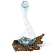 Molten Glass on Wood - Wine Decanter - JOLIGIFT.UK