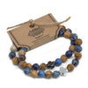 Set of 2 Gemstones Friendship Bracelets - Support - Sodalite & Picturestone - JOLIGIFT.UK