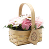Medium Pink Bouquet in Wicker Basket - JOLIGIFT.UK