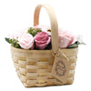 Large Pink Bouquet in Wicker Basket - JOLIGIFT.UK