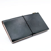 Handmade Leather Journal - Flower of Life - Green (80 pages) - JOLIGIFT.UK