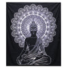 B&W Double Cotton Bedspread + Wall Hanging - Buddha - JOLIGIFT.UK