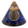 Orgonite Cone - Lapis Flower of Life - Suspended Quartz - 90 mm - JOLIGIFT.UK