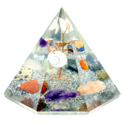Orgonite 7 sided Pyramid - Gemstone Wisdom Tree - 90 mm - JOLIGIFT.UK
