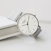 Modern Font Engraving - Men's Architect Zephyr + Steel Silver Mesh Strap - JOLIGIFT.UK