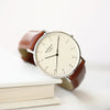 Handwriting Engraving - Men's Architect Zephyr + Walnut Strap - JOLIGIFT.UK