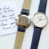 Handwriting Engraving - Men's Architect Zephyr + Admiral Blue Strap - JOLIGIFT.UK