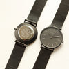 Modern Font Engraving - Men's Minimalist Watch + Pitch Black Mesh Strap - JOLIGIFT.UK