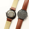 Modern Font Engraving - Men's Minimalist Watch + Walnut Strap - JOLIGIFT.UK