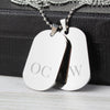 Personalised Big Initials Stainless Steel Double Dog Tag Necklace - JOLIGIFT.UK