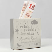 Personalised Twinkle Twinkle Square Money Box - JOLIGIFT.UK