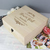 Personalised Any Role 'Floral Watercolour Wedding' Large Wooden Keepsake Box - JOLIGIFT.UK