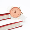 Ladies Architēct Coral - Modern Font Engraving + White Strap - JOLIGIFT.UK