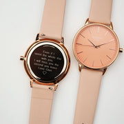 Ladies Architēct Coral - Modern Font Engraving + Light Pink Strap - JOLIGIFT.UK