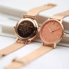 Ladies Architēct Coral - Modern Font Engraving + Rose Gold Mesh Strap - JOLIGIFT.UK