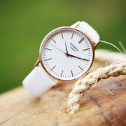 Ladies Architēct Blanc - Modern Font Engraving + White Strap - JOLIGIFT.UK