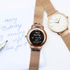 Ladies Architēct Blanc - Handwriting Engraving + Rose Gold Mesh Strap 3 - JOLIGIFT.UK