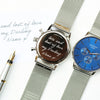 Handwriting Engraving - Men's Architect Motivator Blue Face Silver Strap - JOLIGIFT.UK