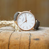 Ladies Architēct Blanc - Modern Font Engraving + Light Grey Strap - JOLIGIFT.UK