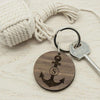Anchor and Initial Round Wooden Keyring - JOLIGIFT.UK
