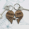 Couples' Romantic Joining Heart Keyring - JOLIGIFT.UK