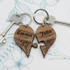Couples' Romantic Joining Heart Keyring - JOLIGIFT.UK