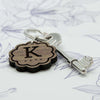 Flower Wooden Keyring with Initial and Name - JOLIGIFT.UK