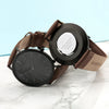 Men's Modern-Vintage Personalised Watch With Black Face in Brown - JOLIGIFT.UK