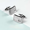 Personalised Brushed Silver Cufflinks With Crystal - JOLIGIFT.UK