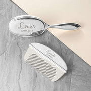 Personalised Classic Silver Plated Baby Brush And Comb Set - JOLIGIFT.UK