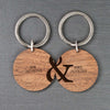 Personalised Couples Set of Two Wooden Keyrings - JOLIGIFT.UK