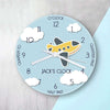 Personalised Kids Aeroplane Glass Clock - JOLIGIFT.UK