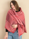 Hot * SF1255-RED Newest Fashion Scarf Checkered With Tassel Ends - JOLIGIFT.UK